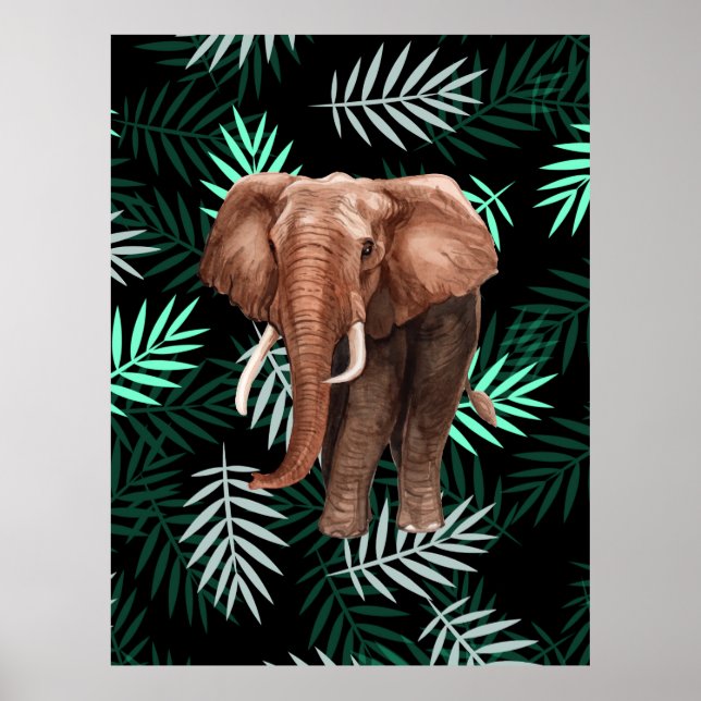 Tropical Mönster, Elephant Poster (Framsidan)
