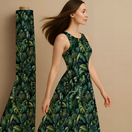 Tropical Monstera Botanical Green Jungle Printed Tyg