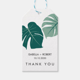 Tropical Monstera Grönt | Bröllop Tack FAVOR Presentetikett