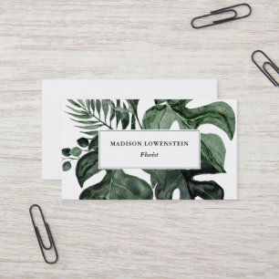 Tropical Monstera Löv Greenery Visitkort