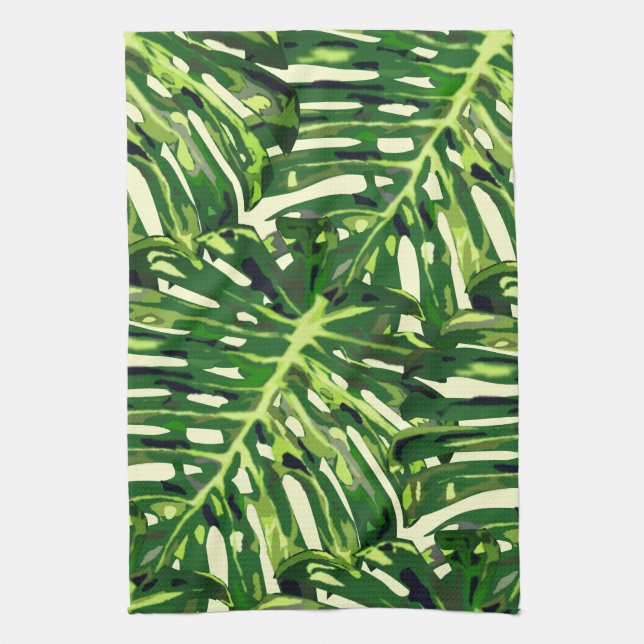 Tropical Monstera Löv Kökshandduk (Vertikal)
