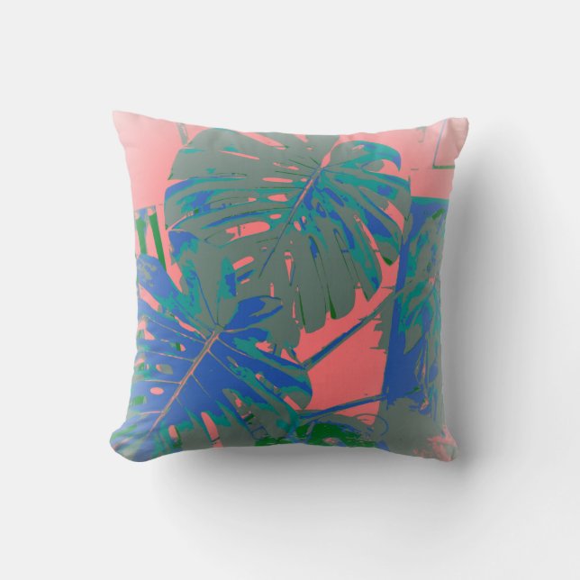 Tropical Monstera Löv Kudde (Framsida)