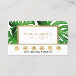 Tropical Monstera Löv Loyalty Lojalitetskort