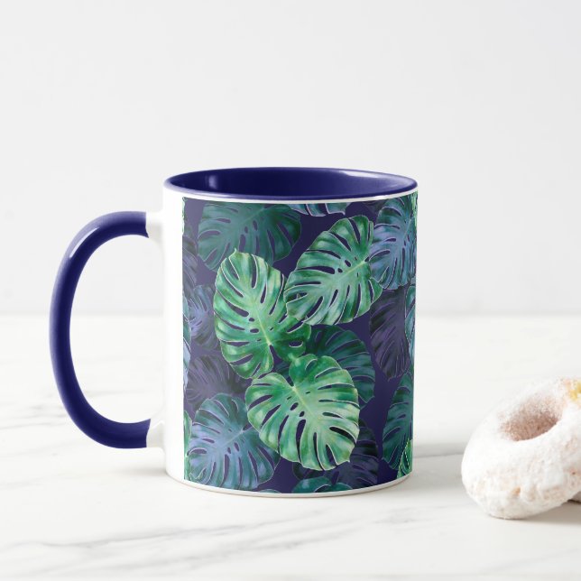 Tropical Monstera Löv Mugg (Med munk)