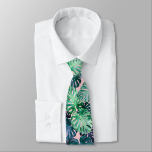 Tropical Monstera Löv Neck Tie Slips