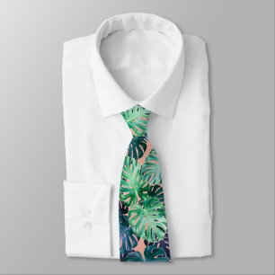 Tropical Monstera Löv Neck Tie Slips