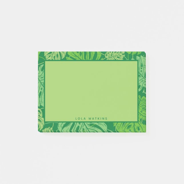 Tropical Monstera Löv Post-it Block (Framsida)