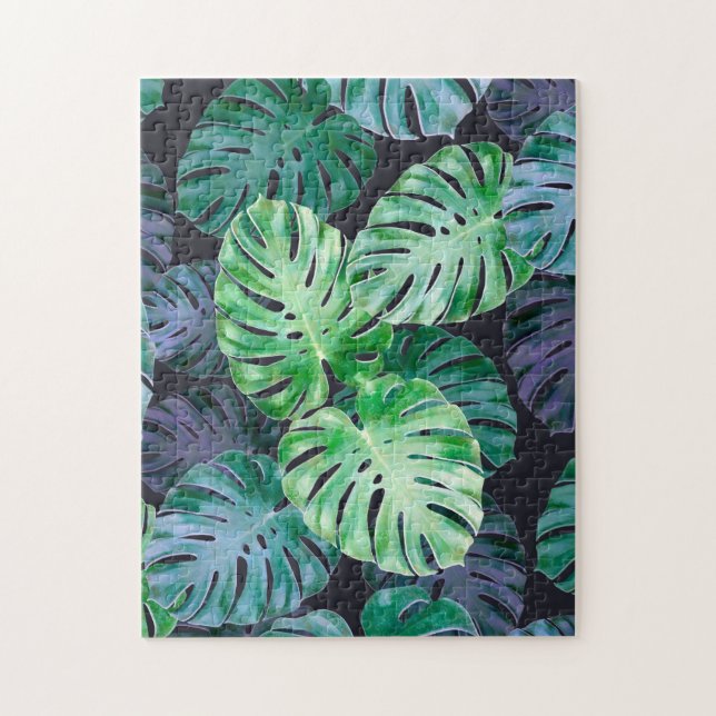 Tropical Monstera Löv Pussel (Vertikal)