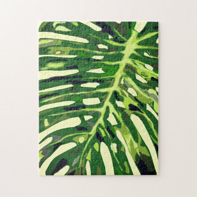 Tropical Monstera Löv Puzzle Pussel (Vertikal)