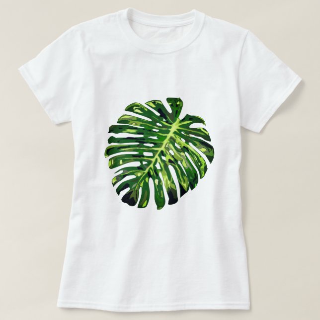 Tropical Monstera Löv T-Shirt - sommaruppehåll (Design framsida)