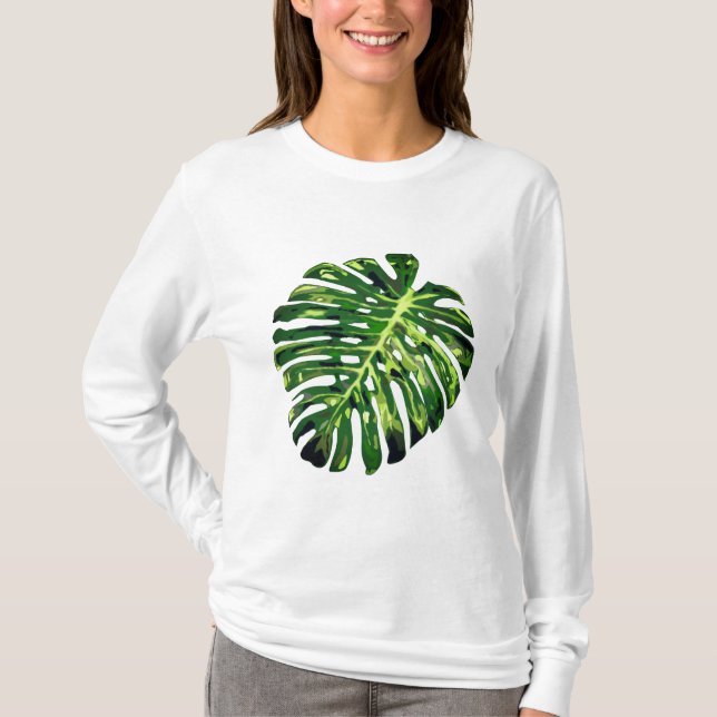 Tropical Monstera Löv T-Shirt - Vacation (Framsida)