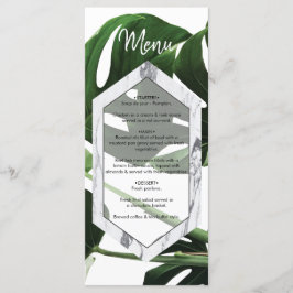 Tropical Monstera Marble Bröllop Meny