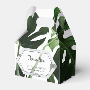 Tropical Monstera Marble Bröllop Presentaskar