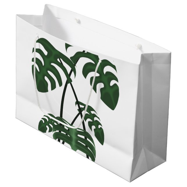 Tropical Monstera Palm Leaf Gift Bag (Framsidan Vinklad)