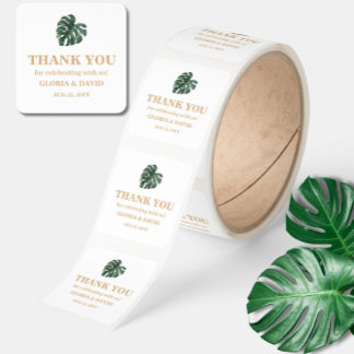 Tropical Monstera Wedding   Fyrkantigt Klistermärke