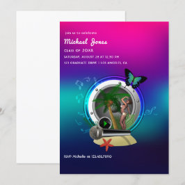 Tropical Music Fest Examenfest Invitation Inbjudningar