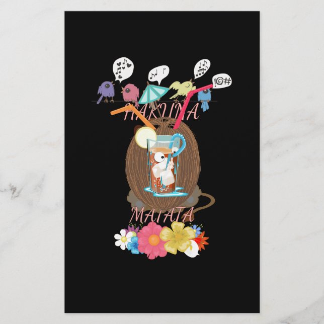 "Tropical Nature's Bounty" Coconut Lemonade Art Brevpapper (Framsida)