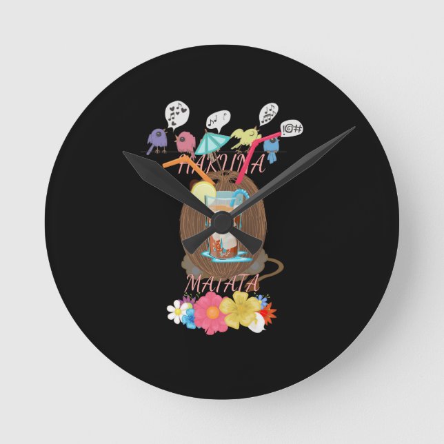 "Tropical Nature's Bounty" Coconut Lemonade Art Rund Klocka (Framsida)