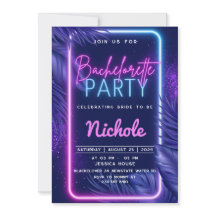 Tropical Neon Bachelorette-inbjudan till Party