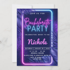 Tropical Neon Bachelorette-inbjudan till Party Inbjudningar