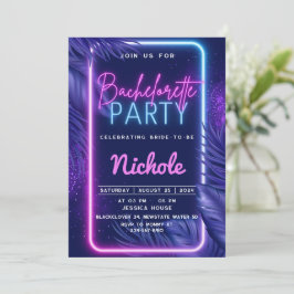 Tropical Neon Bachelorette-inbjudan till Party Inbjudningar