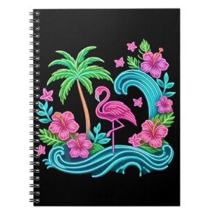 Tropical Neon Flamingo Anteckningsbok