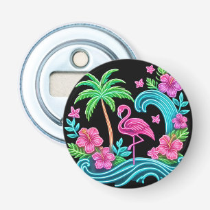 Tropical Neon Flamingo Flasköppnare