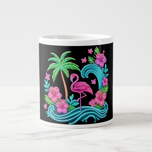 Tropical Neon Flamingo Jumbo Mugg (Framsidan)