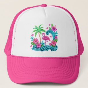 Tropical Neon Flamingo Keps