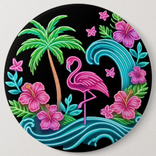 Tropical Neon Flamingo Knapp