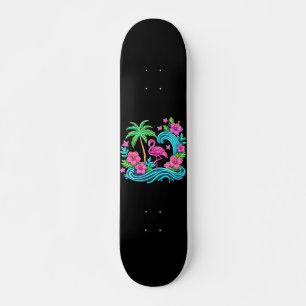 Tropical Neon Flamingo Mini Skateboard Bräda 18,5 Cm