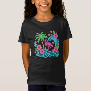 Tropical Neon Flamingo T Shirt