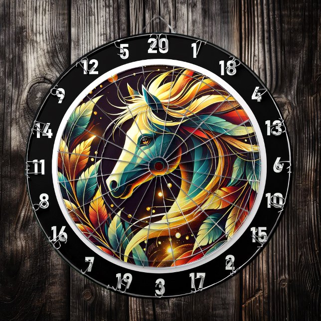 Tropical Neon Stallion Game Room Art Darttavla (Skapare uppladdad)