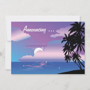 Tropical Night Bröllop Annoucement Inbjudningar