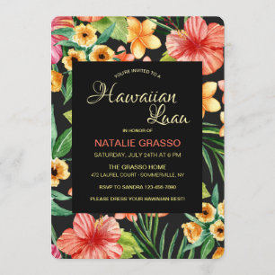 Tropical Night Hawaiian Luau-inbjudan Inbjudningar
