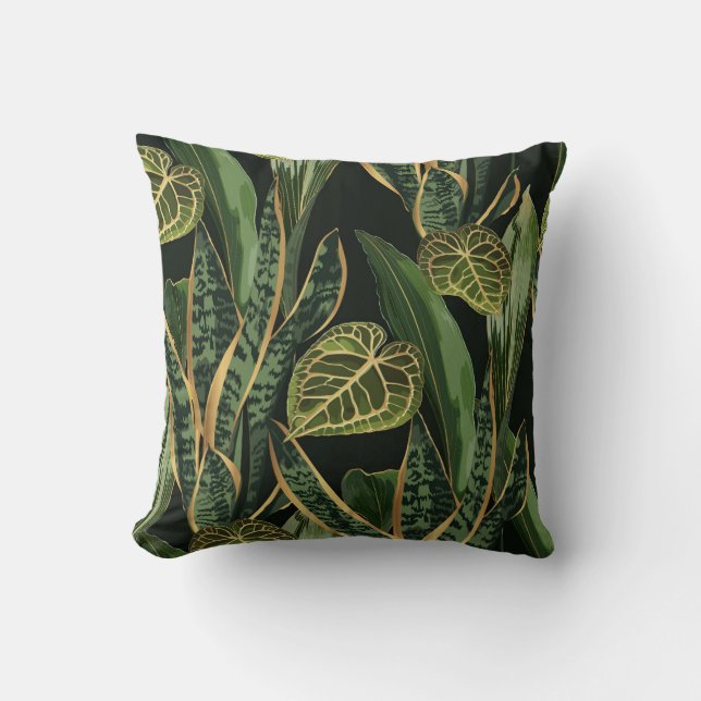 Tropical night vintage illustration kudde (Framsida)