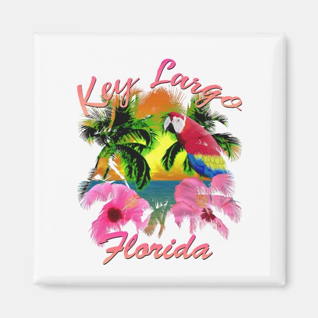 Tropical Nyckel Largo Florida Nycklar Magnet (Framsidan)
