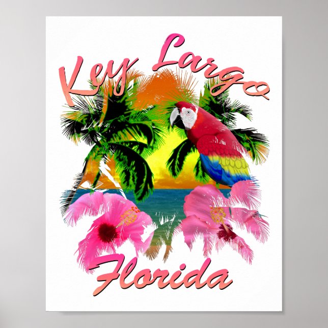Tropical Nyckel Largo Florida Nycklar Poster (Framsidan)