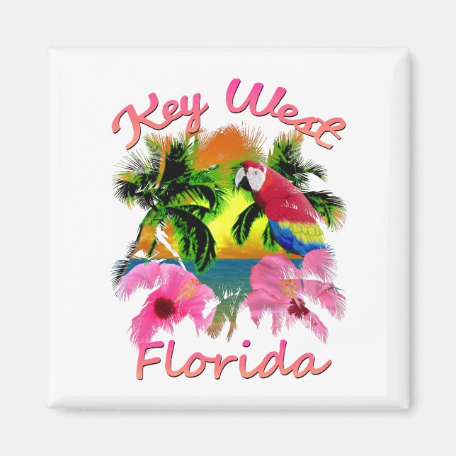 Tropical Nyckel Väster Florida Nycklar Magnet (Framsidan)