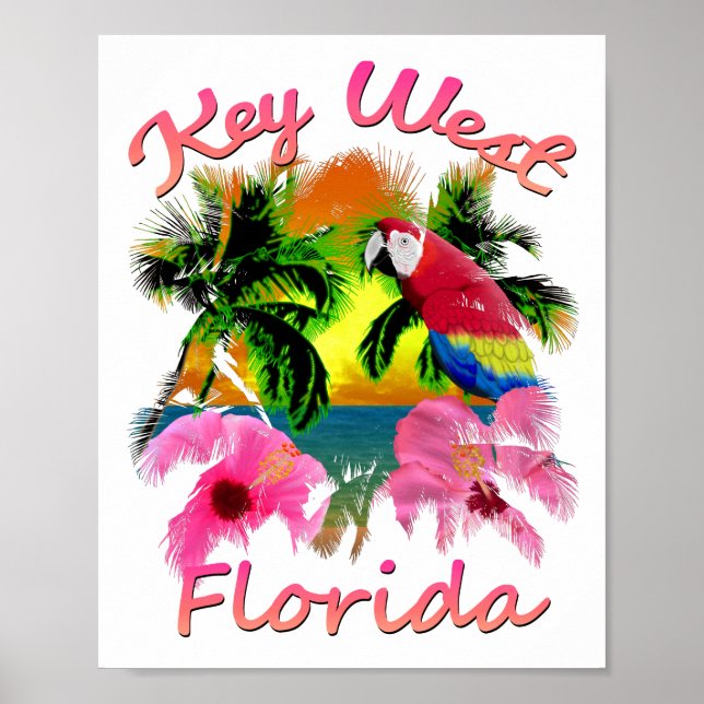 Tropical Nyckel Väster Florida Nycklar Poster (Framsidan)