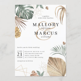 Tropical Oasis Pampas Island Bröllop Inbjudningar