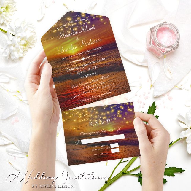 Tropical Ocean Beach All in One Wedding bjudande (Skapare uppladdad)