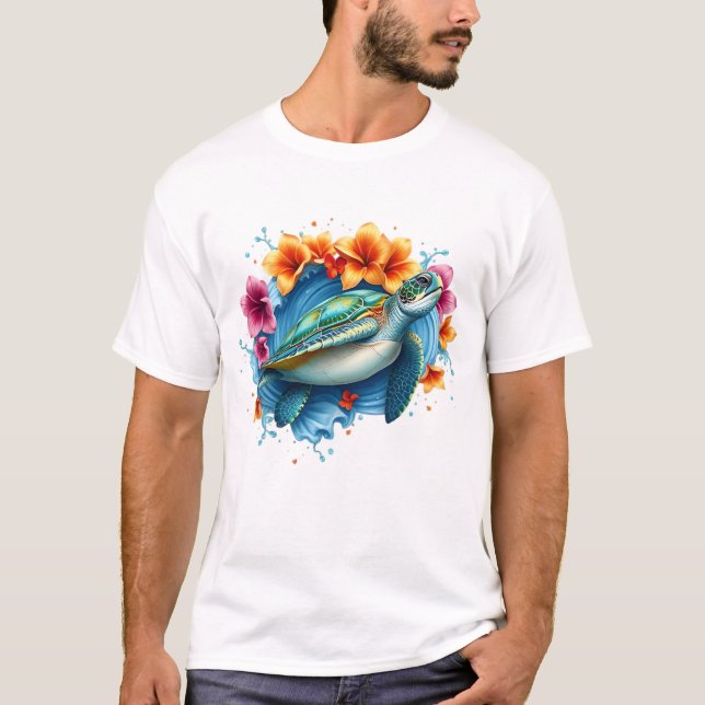 Tropical Ocean Desig T Shirt (Framsida)