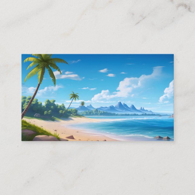 Tropical Ocean Island Sandy Beach Shore Tilläggskort (Framsida)