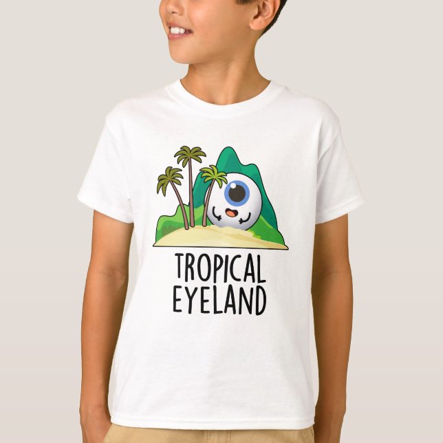 Tropical Öga-land Funny Island Pun T Shirt (Framsida)