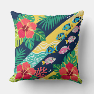 Tropical Okinawa Bingata-inspiration Kudde