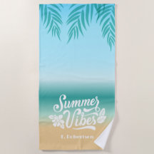 Tropical Ombre Beach Summer Vibes Monogram