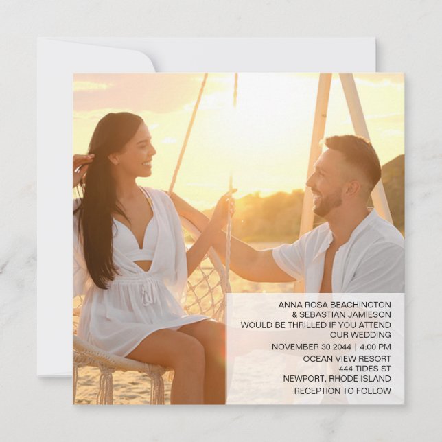 *~* Tropical OSA QR AP13 PHOTO Handflatan Bröllop Inbjudningar (Framsida)