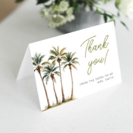 Tropical Palm And Beach Bridal Show Thank You Card Kort