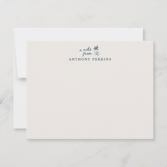 Tropical Palm Coastal Beach Personalized Note Card Inbjudningar (Framsida)